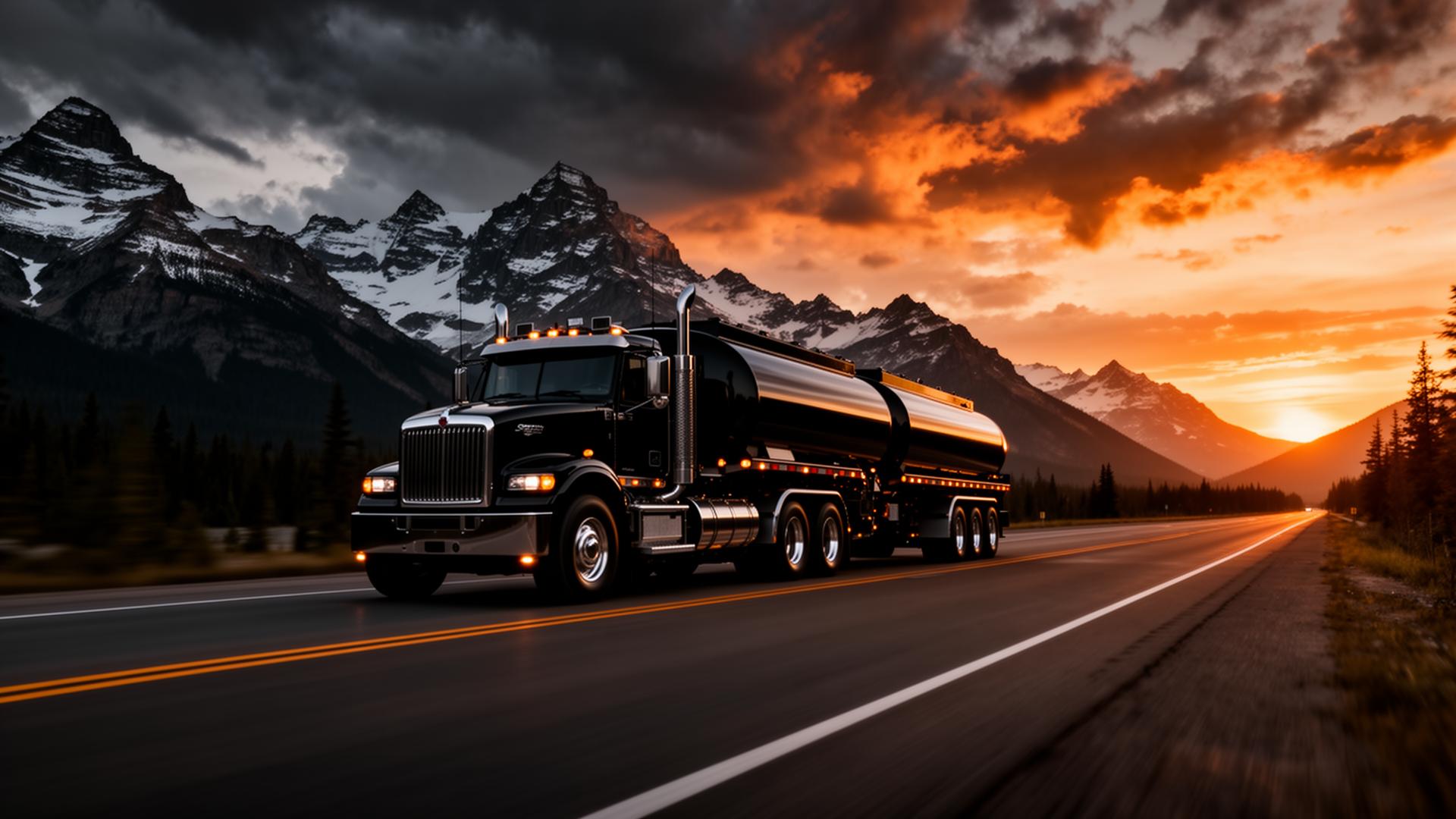 Peak Fuels tanker on highway